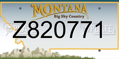 Z820771 Montana License Plate