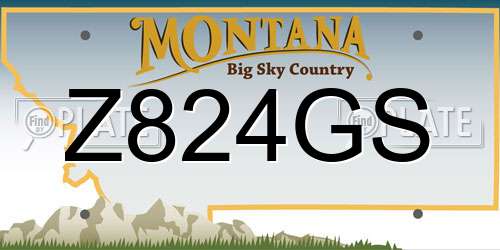 Z824GS Montana License Plate