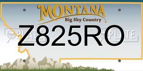 Z825RO Montana License Plate