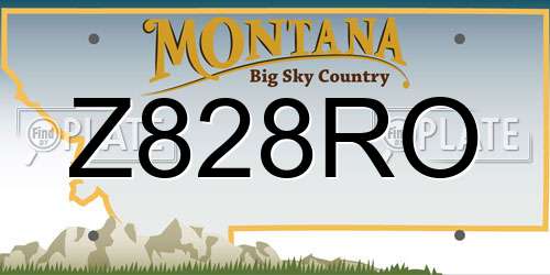Z828RO Montana License Plate