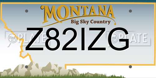 Z82IZG Montana License Plate