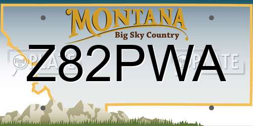 Z82PWA Montana License Plate