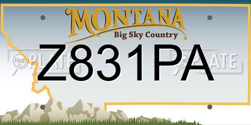 Z831PA Montana License Plate