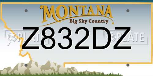 Z832DZ Montana License Plate