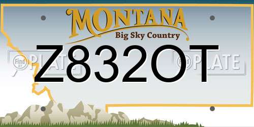 Z832OT Montana License Plate