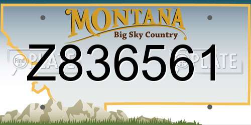 Z836561 Montana License Plate