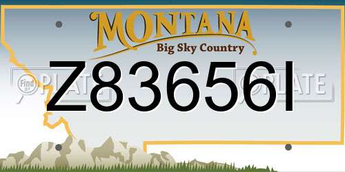 Z83656I Montana License Plate
