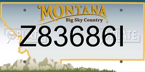 Z83686I Montana License Plate