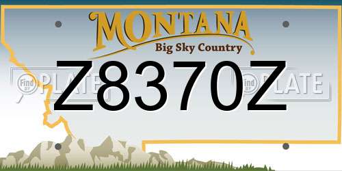 Z8370Z Montana License Plate