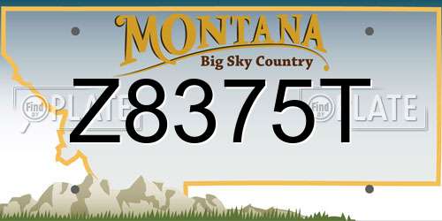 Z8375T Montana License Plate
