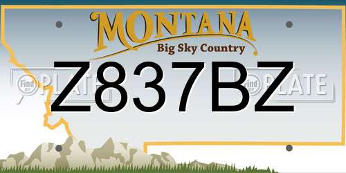 Z837BZ Montana License Plate