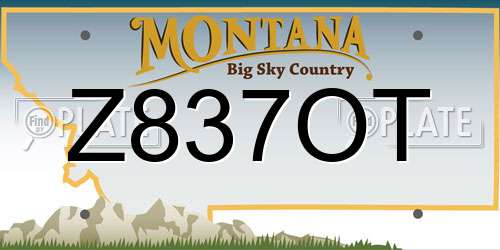 Z837OT Montana License Plate