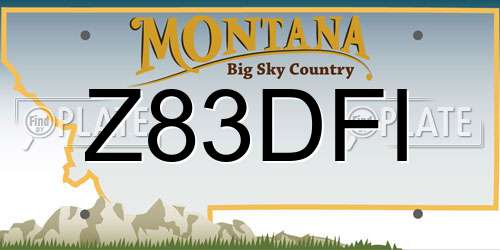 Z83DFI Montana License Plate