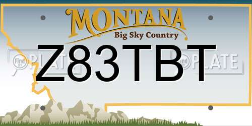 Z83TBT Montana License Plate
