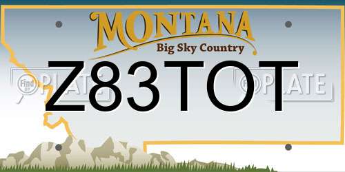 Z83TOT Montana License Plate