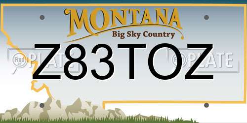 Z83TOZ Montana License Plate