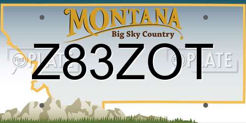 Z83ZOT Montana License Plate