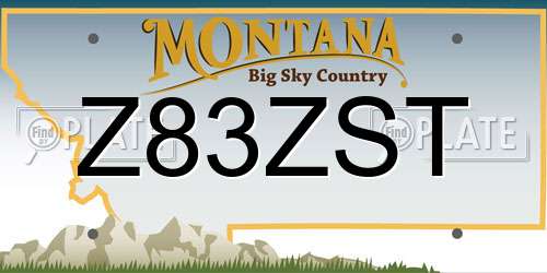 Z83ZST Montana License Plate