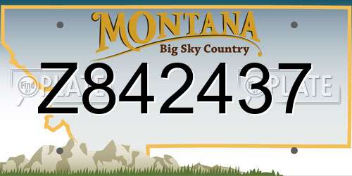 Z842437 Montana License Plate