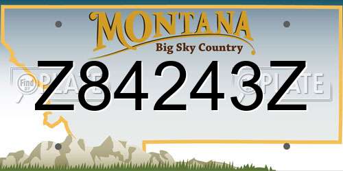 Z84243Z Montana License Plate