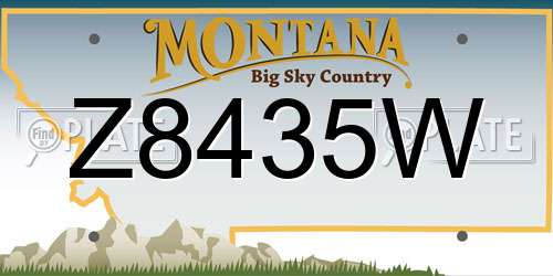 Z8435W Montana License Plate