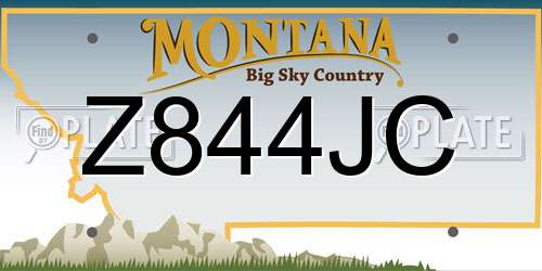 Z844JC Montana License Plate