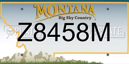 Z8458M Montana License Plate
