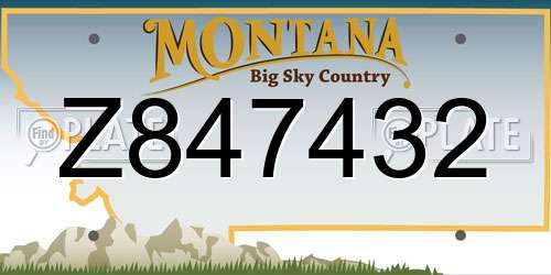 Z847432 Montana License Plate