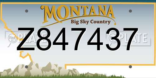 Z847437 Montana License Plate