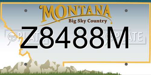 Z8488M Montana License Plate