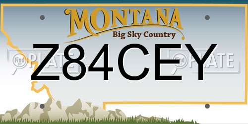 Z84CEY Montana License Plate