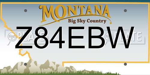Z84EBW Montana License Plate