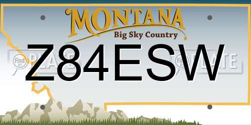Z84ESW Montana License Plate