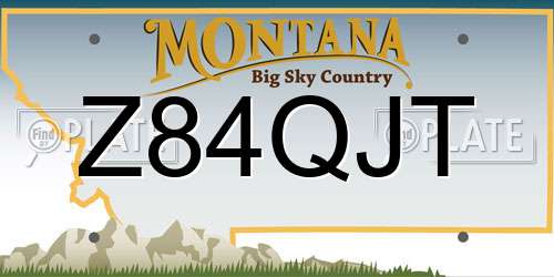 Z84QJT Montana License Plate