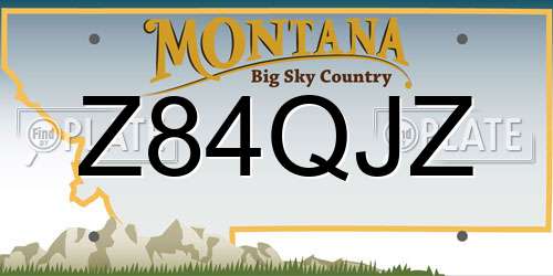 Z84QJZ Montana License Plate