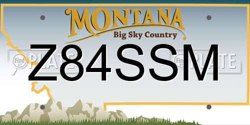 Z84SSM Montana License Plate