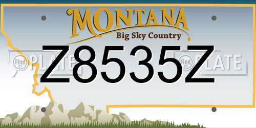 Z8535Z Montana License Plate