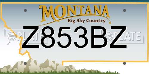 Z853BZ Montana License Plate