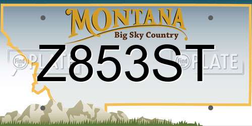 Z853ST Montana License Plate
