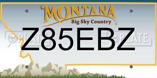 Z85EBZ Montana License Plate