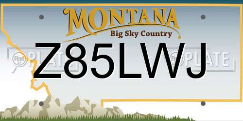 Z85LWJ Montana License Plate