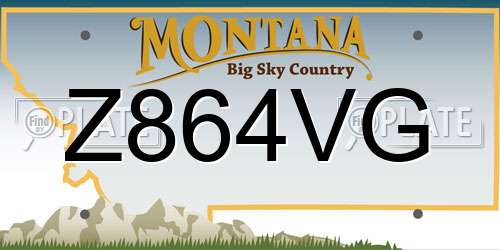Z864VG Montana License Plate