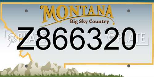Z866320 Montana License Plate