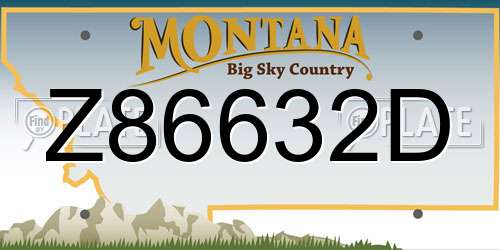 Z86632D Montana License Plate