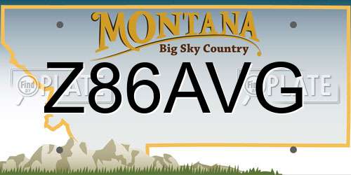 Z86AVG Montana License Plate
