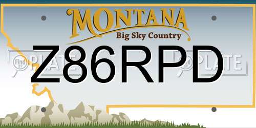Z86RPD Montana License Plate