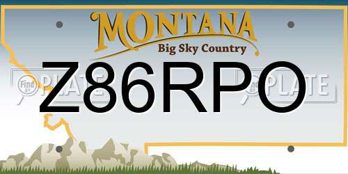 Z86RPO Montana License Plate