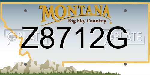 Z8712G Montana License Plate
