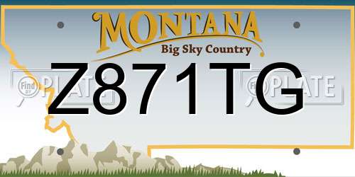 Z871TG Montana License Plate