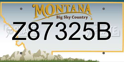 Z87325B Montana License Plate